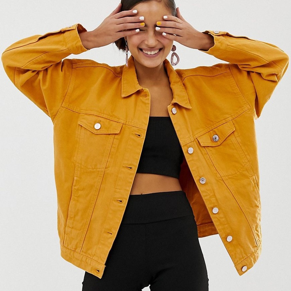 LIKE NEW H&M Mustard Demin Jacket Size 8